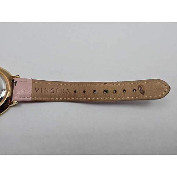 Vincera Collective Rose Womens Watch 38mm White Dial Pink Leather New Battery main image 11